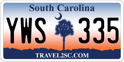 SC license plate YWS335