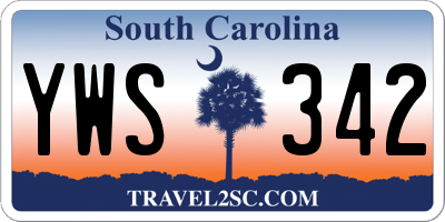 SC license plate YWS342