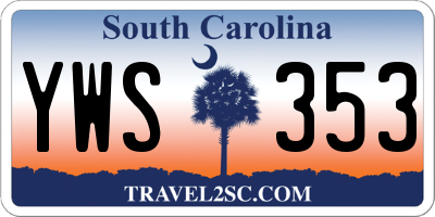 SC license plate YWS353