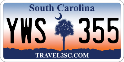 SC license plate YWS355