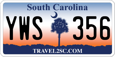 SC license plate YWS356