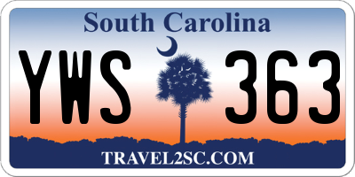 SC license plate YWS363