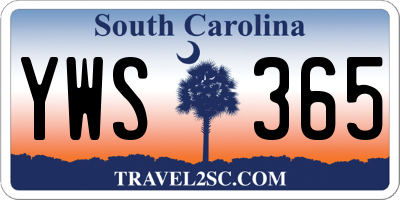 SC license plate YWS365