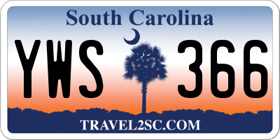 SC license plate YWS366