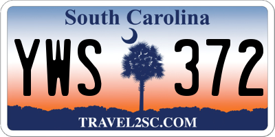SC license plate YWS372