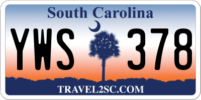 SC license plate YWS378