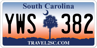 SC license plate YWS382