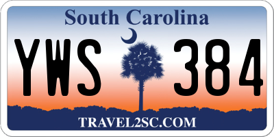 SC license plate YWS384