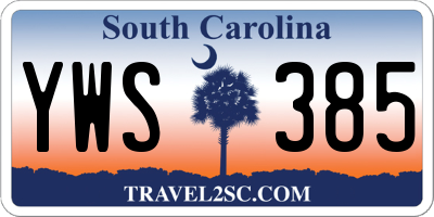 SC license plate YWS385