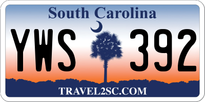 SC license plate YWS392