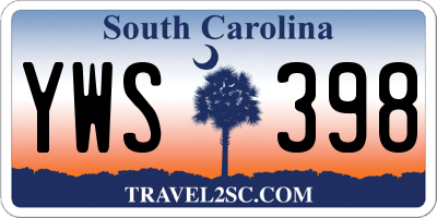 SC license plate YWS398