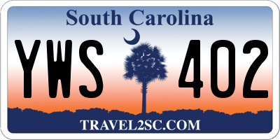 SC license plate YWS402