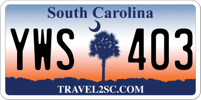 SC license plate YWS403