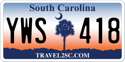 SC license plate YWS418