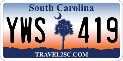 SC license plate YWS419