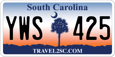 SC license plate YWS425