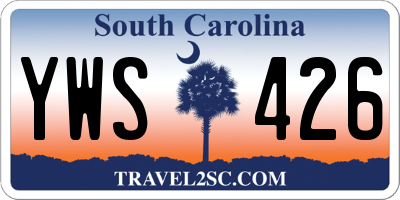 SC license plate YWS426