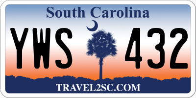 SC license plate YWS432