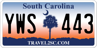 SC license plate YWS443