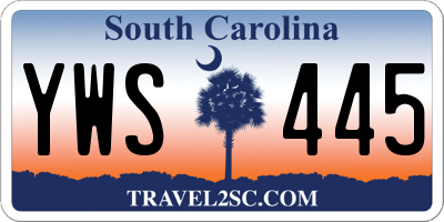 SC license plate YWS445