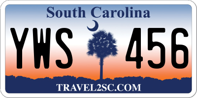 SC license plate YWS456