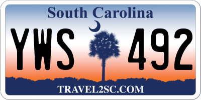 SC license plate YWS492