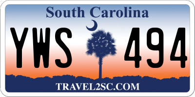 SC license plate YWS494