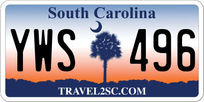 SC license plate YWS496