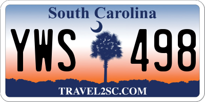 SC license plate YWS498