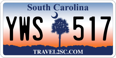 SC license plate YWS517