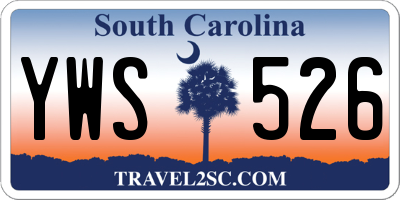 SC license plate YWS526