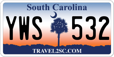 SC license plate YWS532
