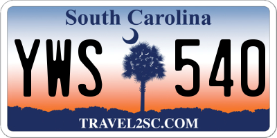 SC license plate YWS540