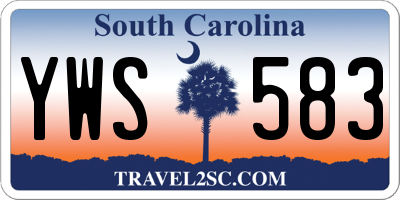 SC license plate YWS583