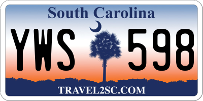 SC license plate YWS598