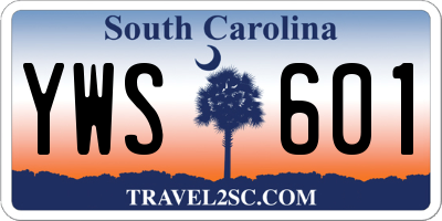 SC license plate YWS601