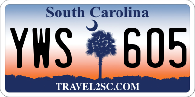 SC license plate YWS605