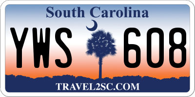 SC license plate YWS608