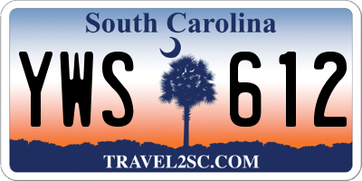 SC license plate YWS612
