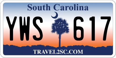 SC license plate YWS617