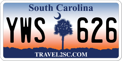 SC license plate YWS626