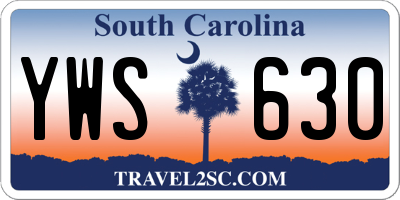 SC license plate YWS630