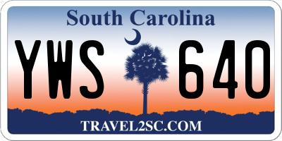 SC license plate YWS640