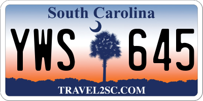 SC license plate YWS645