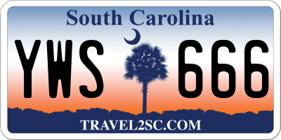 SC license plate YWS666