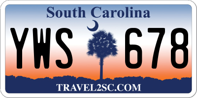 SC license plate YWS678