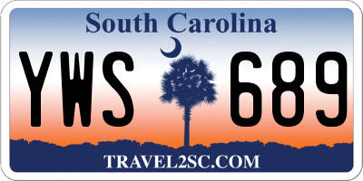 SC license plate YWS689