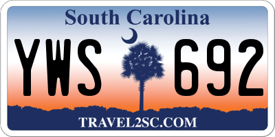SC license plate YWS692