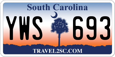 SC license plate YWS693