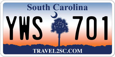 SC license plate YWS701